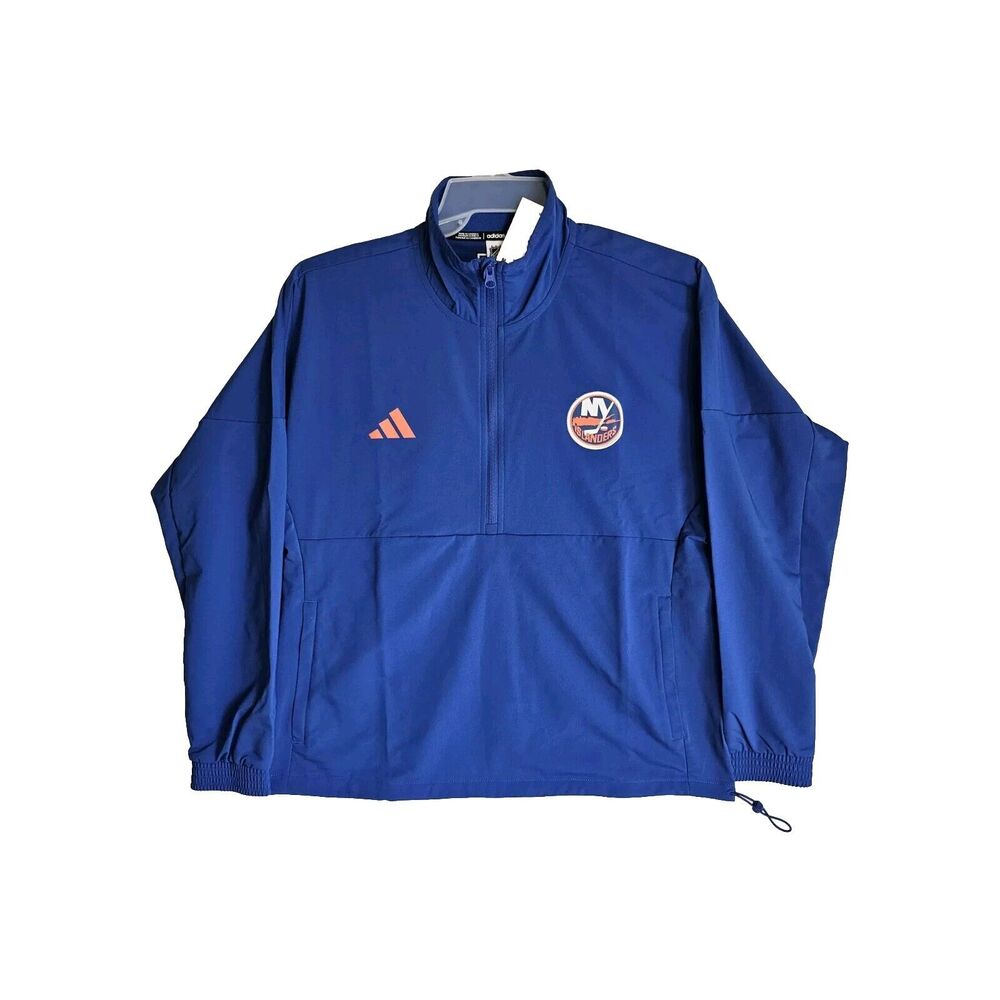 Adidas New York Islanders ¼-Zip Pullover Top Women’s Size Med Royal Blue‎ NWT